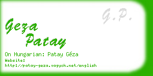 geza patay business card